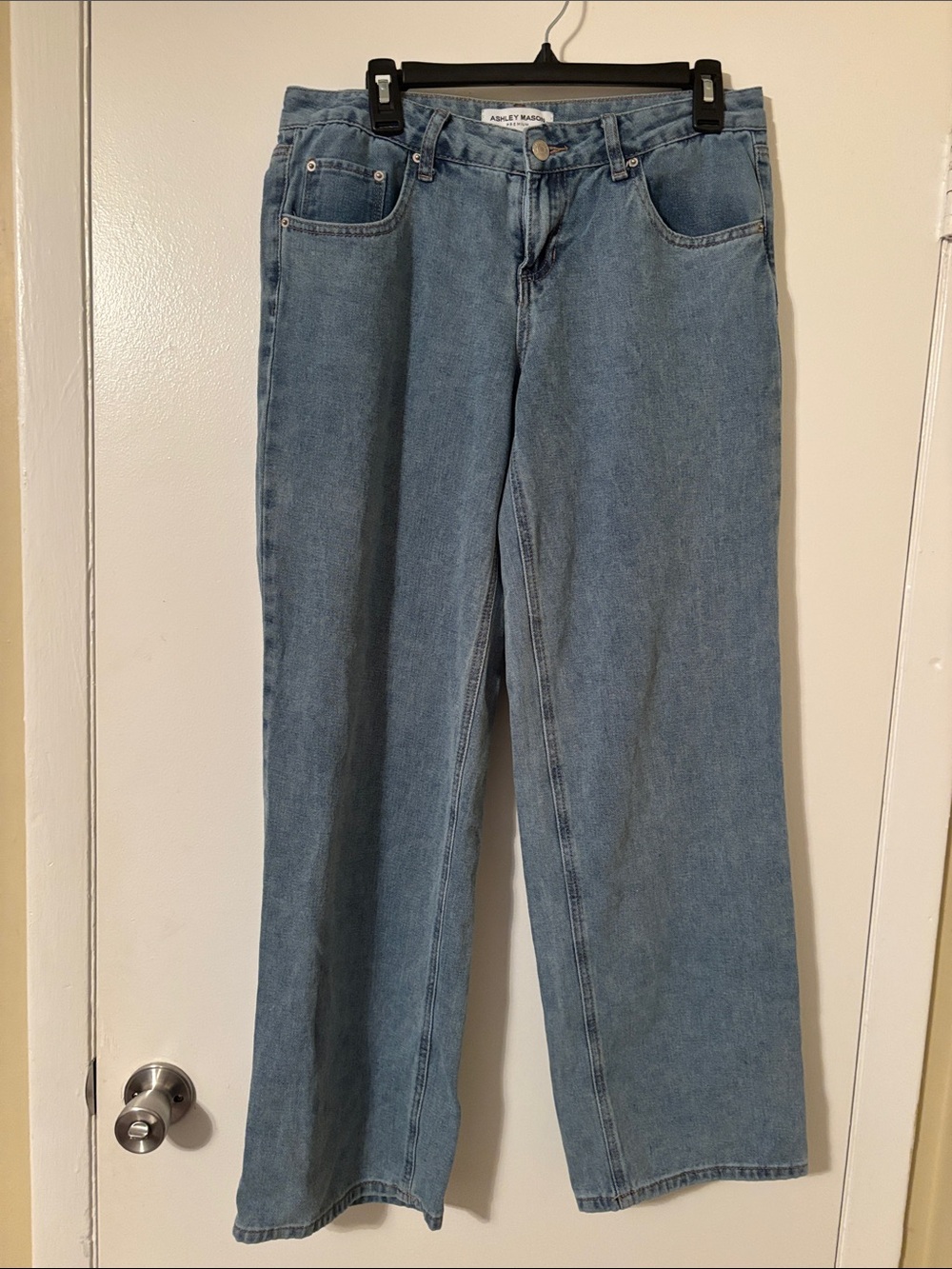 Ashley Mason Medium Blue Wide-Leg Denim Jeans